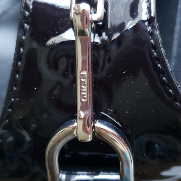 Authentic GUCCI Guccissima Black Patent Sandals Heels Slides 36 C - Picture 9 of 12